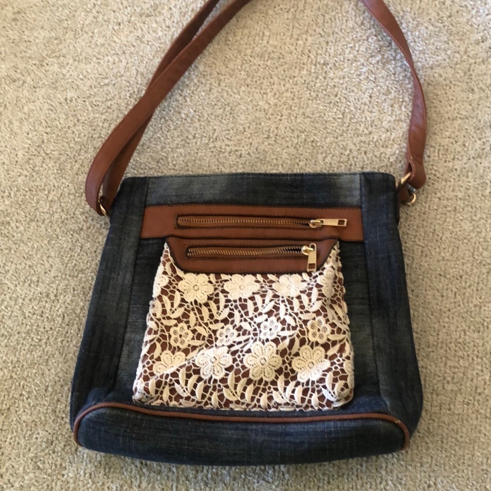 Scarlet on womens denim handbag
